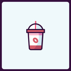 Poster - Aesthetic Coffee Drink Symbol for Social Media with Smooth Color Palette