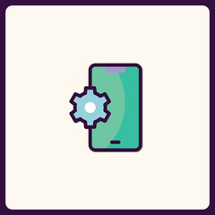 Poster - Illustrative Smartphone with Gear Icon Overlay Representing Configuration