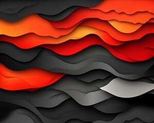 Poster - Abstract layered colorful wavy background with contrasting dark tones
