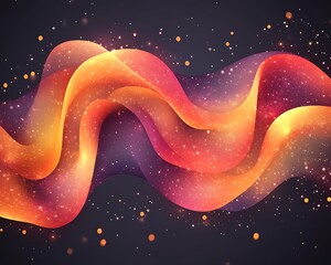 Wall Mural - A flowing abstract design with vibrant colors and sparkling particles