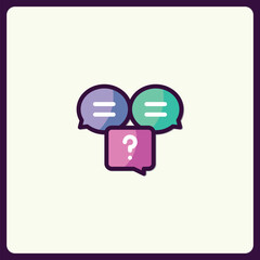 Poster - Communication questions icon design for discussions in social media vector