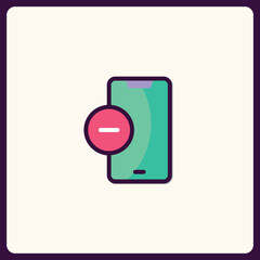 Poster - Streamlined interface design showcasing mobile phone with deletion action icon