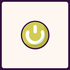 Aufkleber - Minimalistic Power Icon Design with Soft Color Palette and Modern Aesthetic