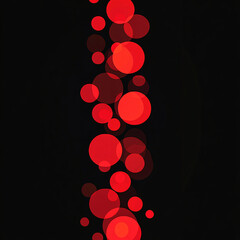 Poster - abstract background of many red circles on a black background. circles of different sizes and halftone with gradient. geometric modern illustration. banner design. minimalism
