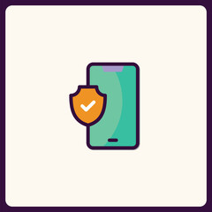 Poster - Mobile Security Shield: Modern smartphone protection in minimal style