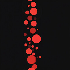 Poster - abstract background of many red circles on a black background. circles of different sizes and halftone with gradient. geometric modern illustration. banner design. minimalism