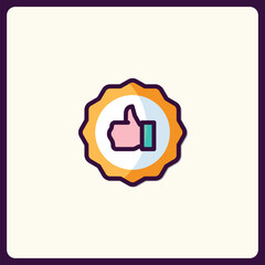 Aufkleber - Elegant thumbs up icon emblem showcasing approval with stylized presentation