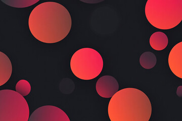 Poster - abstract background of many red circles on a black background. circles of different sizes and halftone with gradient. geometric modern illustration. banner design. minimalism