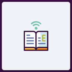 Poster - Digital Education Icon Representing Online Learning and Connectivity
