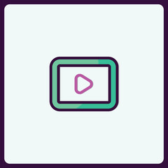 Poster - Minimalist Media Playback Interface Icon for Interactive Applications