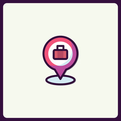 Poster - Stylized career location icon illustration perfect for application design