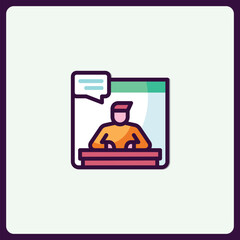 Poster - Virtual meeting icon represents online collaboration and communication