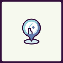 Poster - Fuel Location Pin Icon: A Stylized Representation of Gas Station Finder