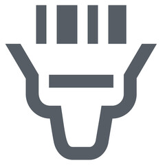 Aufkleber - A Minimalist Grey Icon Depicting A Focused Light Source, Symbolic Of Bright Ideas And Innovative Solutions, With Clean Lines And A Simple Design