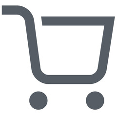 Poster - A Simple Grey Shopping Cart Icon Representing Online Shopping Convenience And Ease Of Purchase With A Minimalist Design And Clean Lines