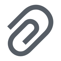 Poster - A Simple Grey Paperclip Icon Signifying Connection And Attachment In A Minimalist Design With Subtle Shading And A Smooth, Rounded Form