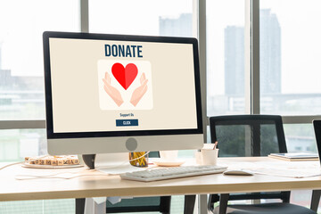 Poster - online donation platform offer modish money sending system for people to transfer on the internet
