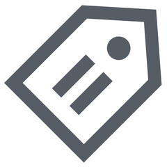Poster - A Simple Gray Tag Icon Representing Organization And Information With Clean Lines And A Minimalist Design