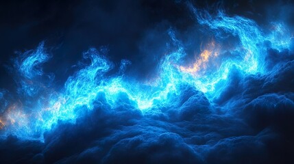 Wall Mural - blue flame solar flare glow