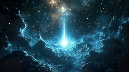 Wall Mural - Starry Sky: A Ray of Celestial Light
