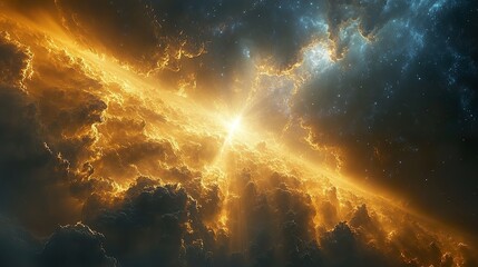 Wall Mural - starry sky ray of light