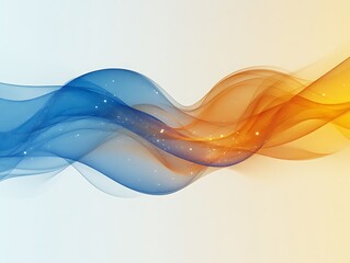 Wall Mural - abstract background featuring flowing blue and golden orange waves