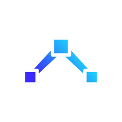 Poster - Blue Gradient Block Diagram on White Backdrop