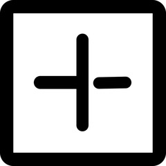 Poster - A Simple Bold Plus And Minus Symbol Inside A Square Frame Conveying Addition And Subtraction Concepts With A Clean Minimalist Design And Strong Black Lines