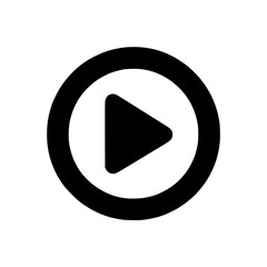 Poster - Play button icon representing media, entertainment, and audio-visual content