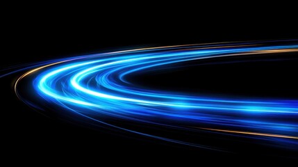 Aufkleber - Abstract blue neon speed light effect on black background
