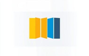 Wall Mural - bar graph showing sales data for an online store with blue and yellow bars on a light background