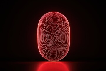 Poster - Digital Fingerprint Concept in Cybersecurity with Neon Glow Against Dark Background