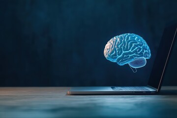 Poster - Futuristic Brainstorming Session with AI Powered Hologram Displaying Creativity and Innovation