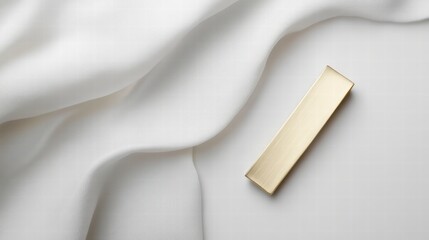 Poster - elegant textile with golden accent: the image showcases the gentle folds and subtle textures of a so