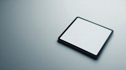 Poster - Modern Tablet on Surface: A sleek, modern tablet with a bright screen sits diagonally on a smooth surface, exuding a minimalist aesthetic. 