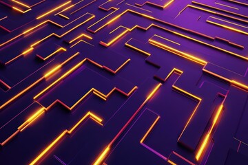 Poster - Elegant Minimalist Circuitry with Glowing Lines and AI-Inspired Design Aesthetic