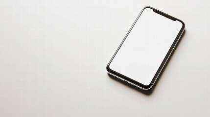 Poster - Smartphone Mockup: A modern smartphone is isolated. Its blank screen offers space for design. It could be used to represent connection, mobile, phone.