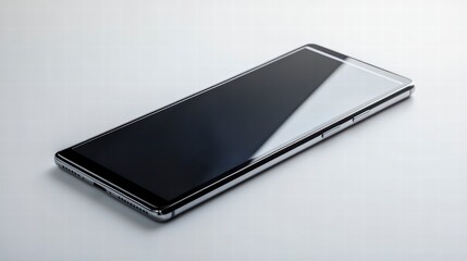 Poster - Sleek Device: A cutting-edge smartphone, with its polished glass screen. Capturing the elegance of design and technological innovation.