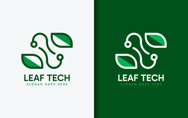 Poster - A minimalist logo featuring the letter S combined with a leaf and technology elements, representing eco-friendly science innovation.