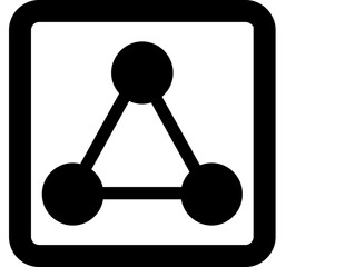 Poster - A Simple Network Of Three Connected Nodes Symbolizing Collaboration And Unity Within A Bold Black Square Frame