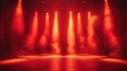 Wall Mural - Red Stage Lights created with Generative AI Technology, ai, generative