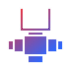 Poster - Gradient Icon of a Printer in a Square Frame