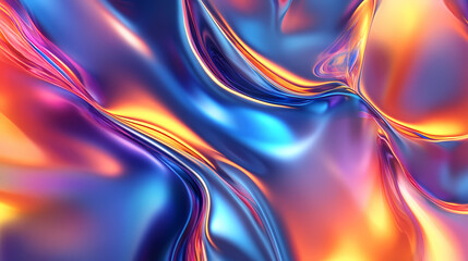 Wall Mural - 3d abstract iridescent background