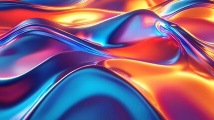 Wall Mural - 3d abstract iridescent background