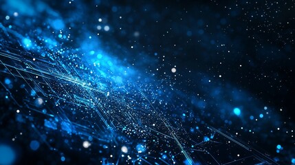 Poster - Abstract Digital Network Data Flow Visualization Futuristic Technology Concept
