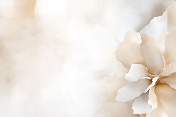 Wall Mural - Soft and subtle watercolor floral design featuring delicate petals and gentle color palette, perfect for backgrounds or decorative use, space for text