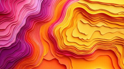 Poster - Vibrant layers of colorful paper create an abstract design showcasing texture and depth