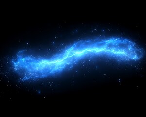 Wall Mural - a luminous blue energy burst appears in the dark expansive sky