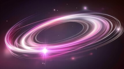 Aufkleber - Elegant circular light trails with vibrant colors and small stars