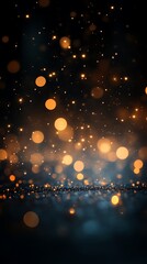Wall Mural - a dark background with glowing bokeh and shimmering particles